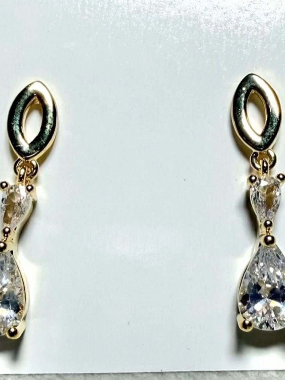 Gold & Clear Crystal Drop Earrings